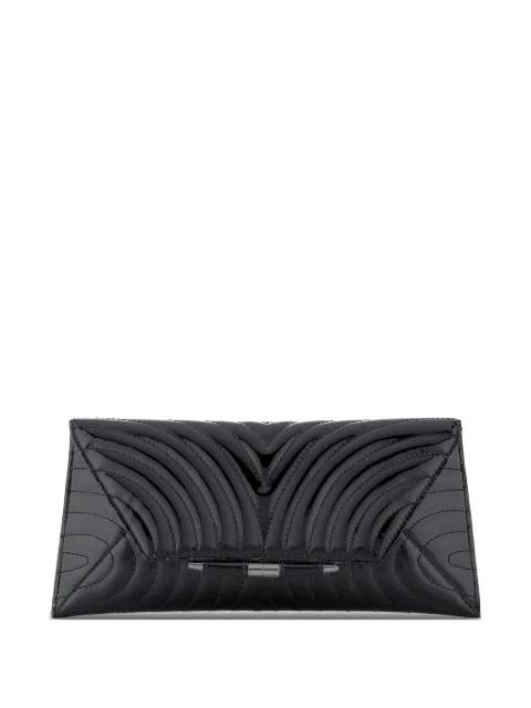 Aimee quilted patent-leather clutch bag by TYLER ELLIS