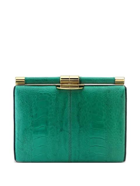 Jamie ostrich-leg clutch bag by TYLER ELLIS