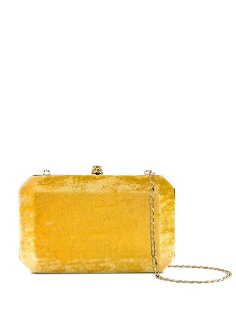 medium Perry crushed-velvet clutch bag by TYLER ELLIS