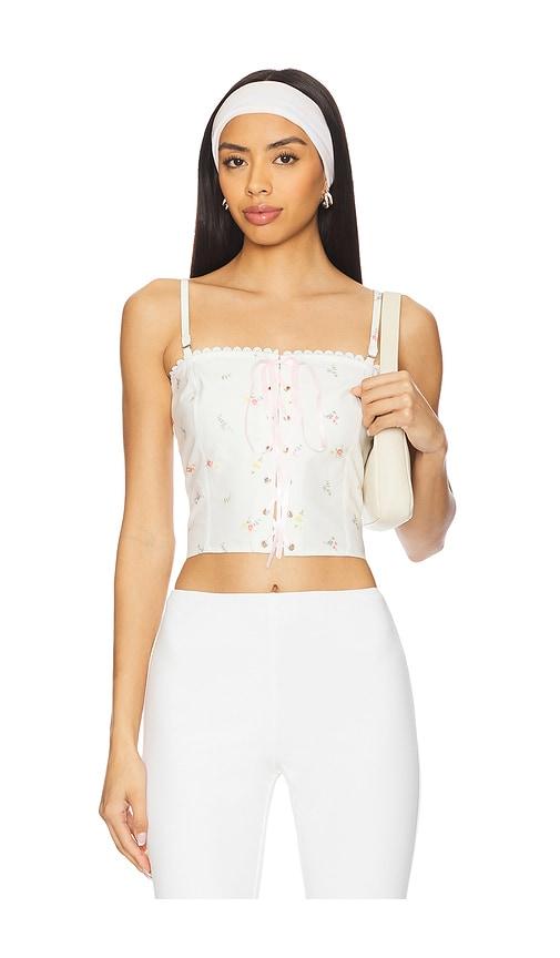 Tyler McGillivary Franny Corset in White by TYLER MCGILLIVARY