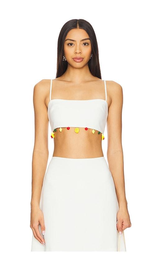 Tyler McGillivary Mira Bra Top in White by TYLER MCGILLIVARY