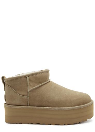 Classic Ultra Mini suede flatform boots by UGG