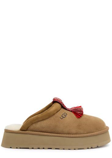 Tazzle embroidered suede flatform slippers by UGG