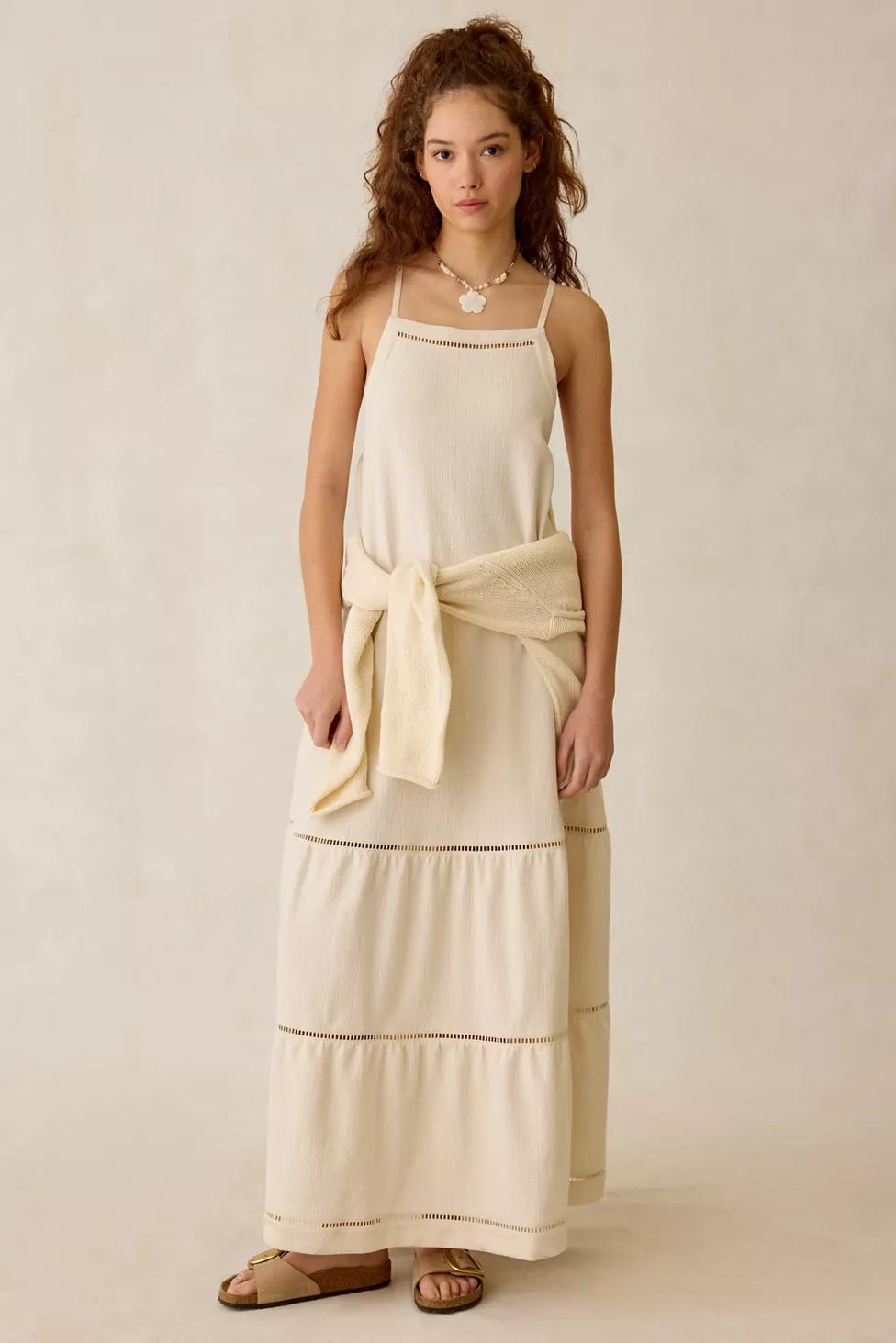 UGG Clarinda Cotton Open-Back Tiered Maxi Dress by UGG