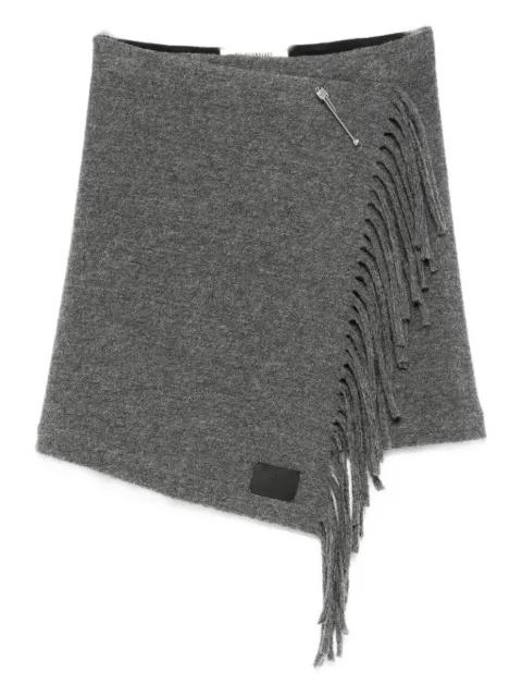 fringed wool mini skirt by ULI SCHNEIDER