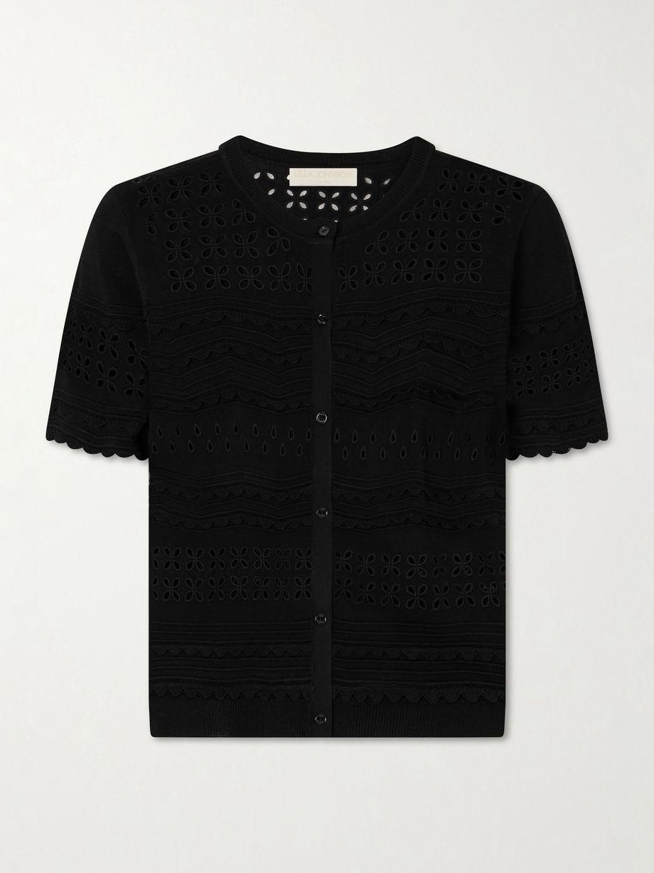 Abriana eyelet-embellished knitted shirt by ULLA JOHNSON