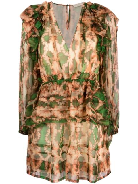 Adelaide abstract-print silk minidress by ULLA JOHNSON