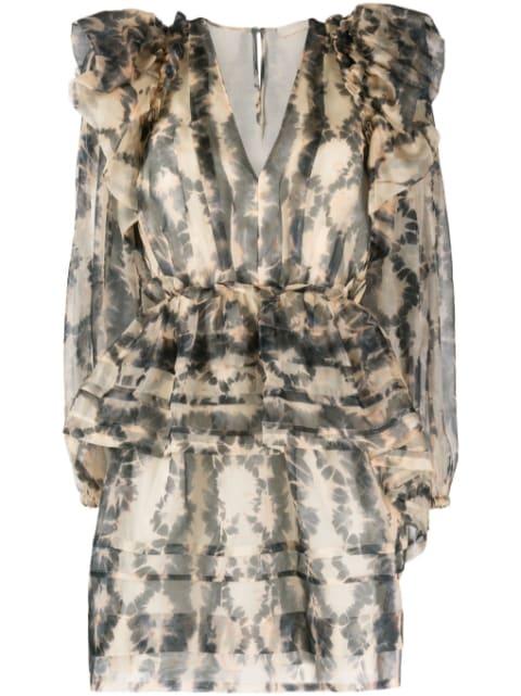 Adelaide abstract-print silk minidress by ULLA JOHNSON