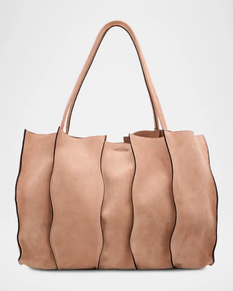 Adria Large Wavy Suede Tote Bag by ULLA JOHNSON