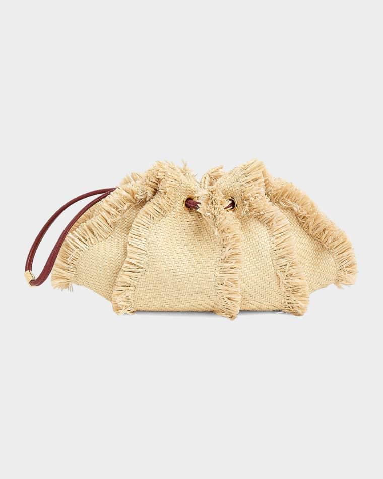 Adria Small Fringed Raffia-Effect Crossbody Bag by ULLA JOHNSON