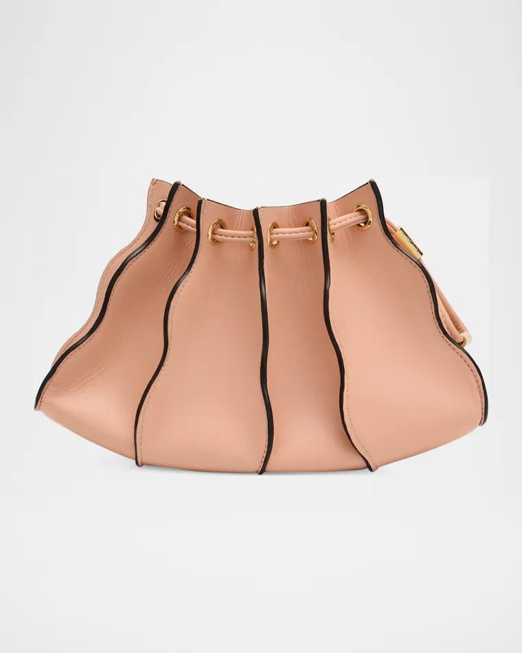 Adria Small Pleated Wave Leather Crossbody Bag by ULLA JOHNSON