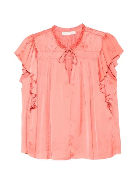 Agosta ruffled tie top by ULLA JOHNSON