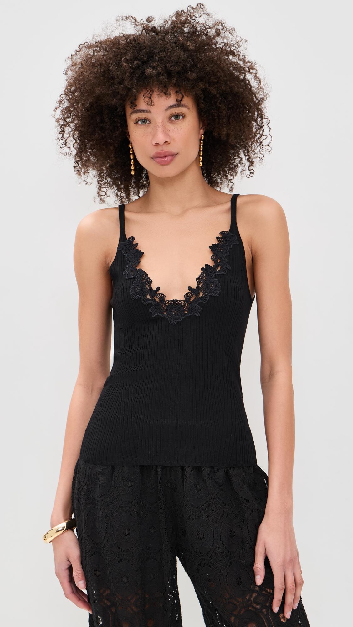 Ainsley Knit Camisole with Lace by ULLA JOHNSON