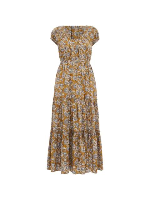 Alexi Midi floral-print tiered dress by ULLA JOHNSON