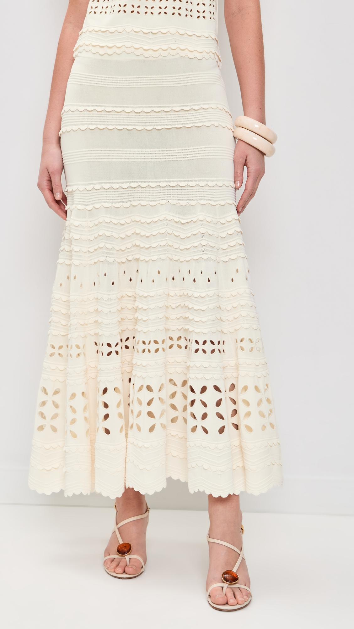 Annisa Eyelet Knit Skirt by ULLA JOHNSON