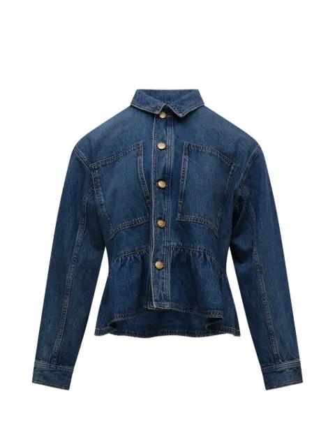 Arquette peplum denim jacket by ULLA JOHNSON