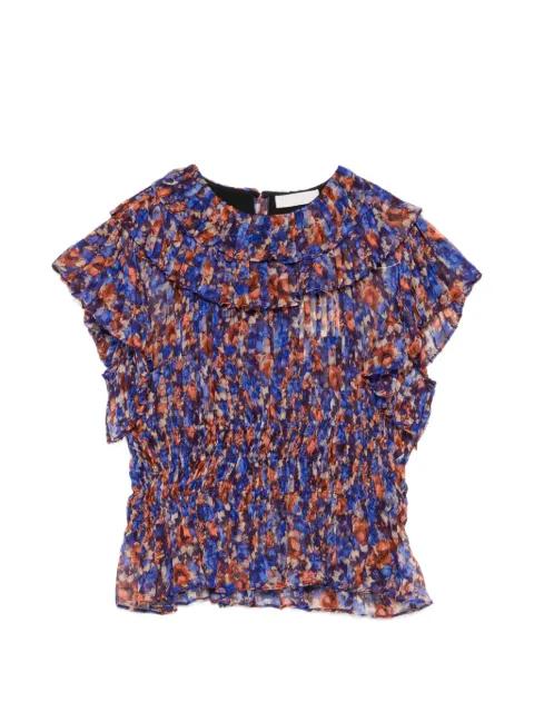 Athene ruffled floral-pattern blouse by ULLA JOHNSON