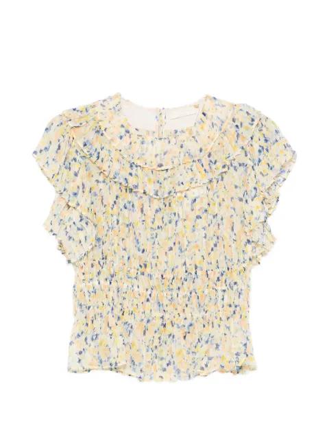 Athene ruffled floral-print blouse by ULLA JOHNSON