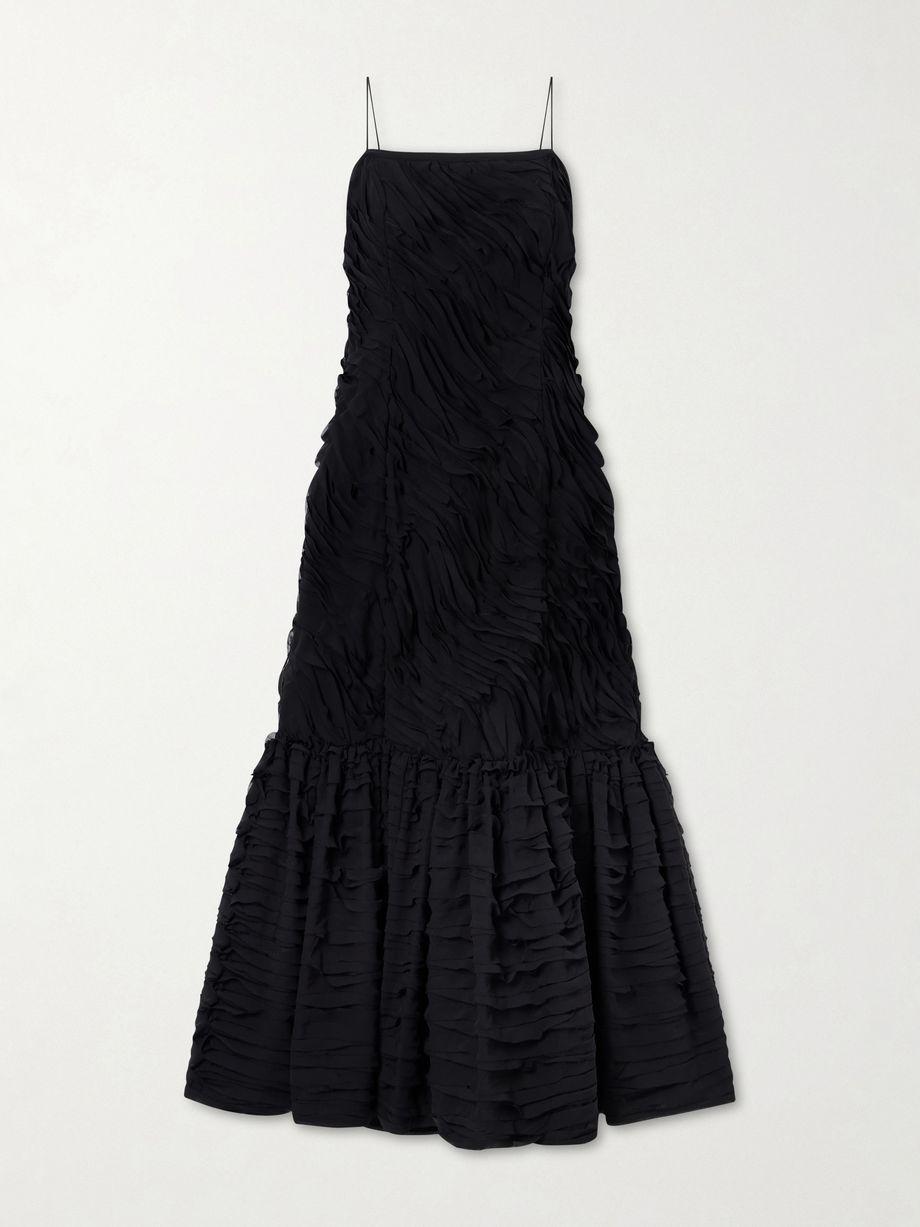 Augustina pleated chiffon midi dress by ULLA JOHNSON