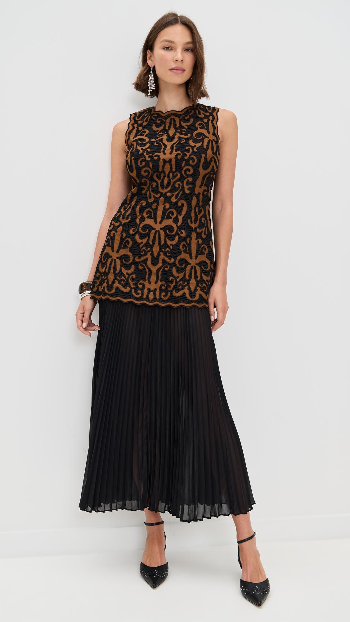 Auryn Applique Sleeveless Midi Dress by ULLA JOHNSON