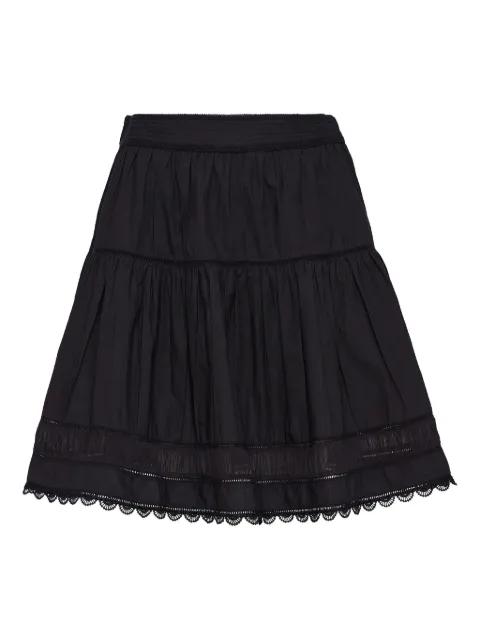 Ayla tiered lace-trimmed mini skirt by ULLA JOHNSON