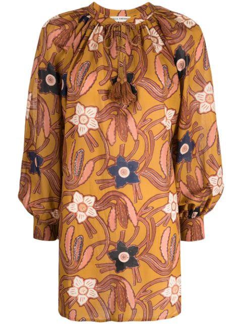 Biarritz floral-print tunic by ULLA JOHNSON