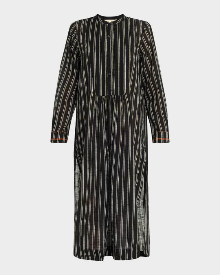 Brita Striped Cotton Tunic Coverup by ULLA JOHNSON