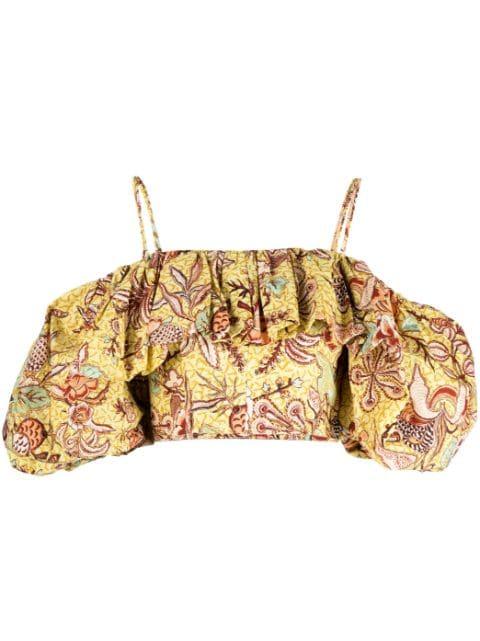 Carla Calla Lily-print top by ULLA JOHNSON