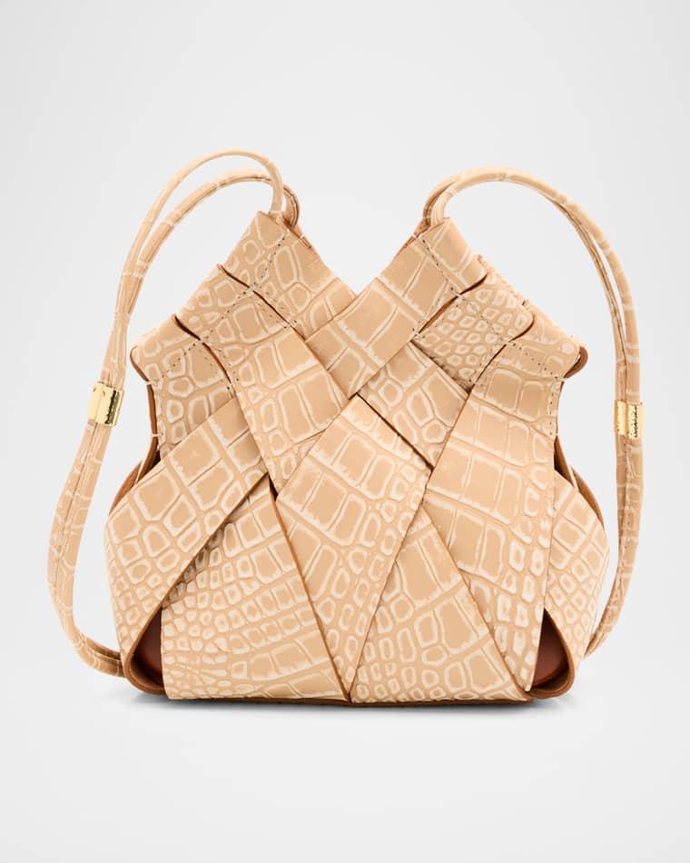Charlotte Woven Embossed Leather Crossbody Bag by ULLA JOHNSON