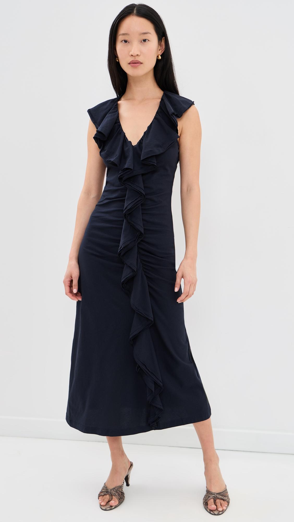 Chiara Cotton Ruffle Dress by ULLA JOHNSON