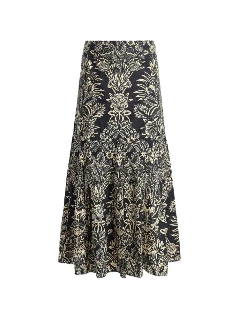 Clarisse floral midi skirt by ULLA JOHNSON