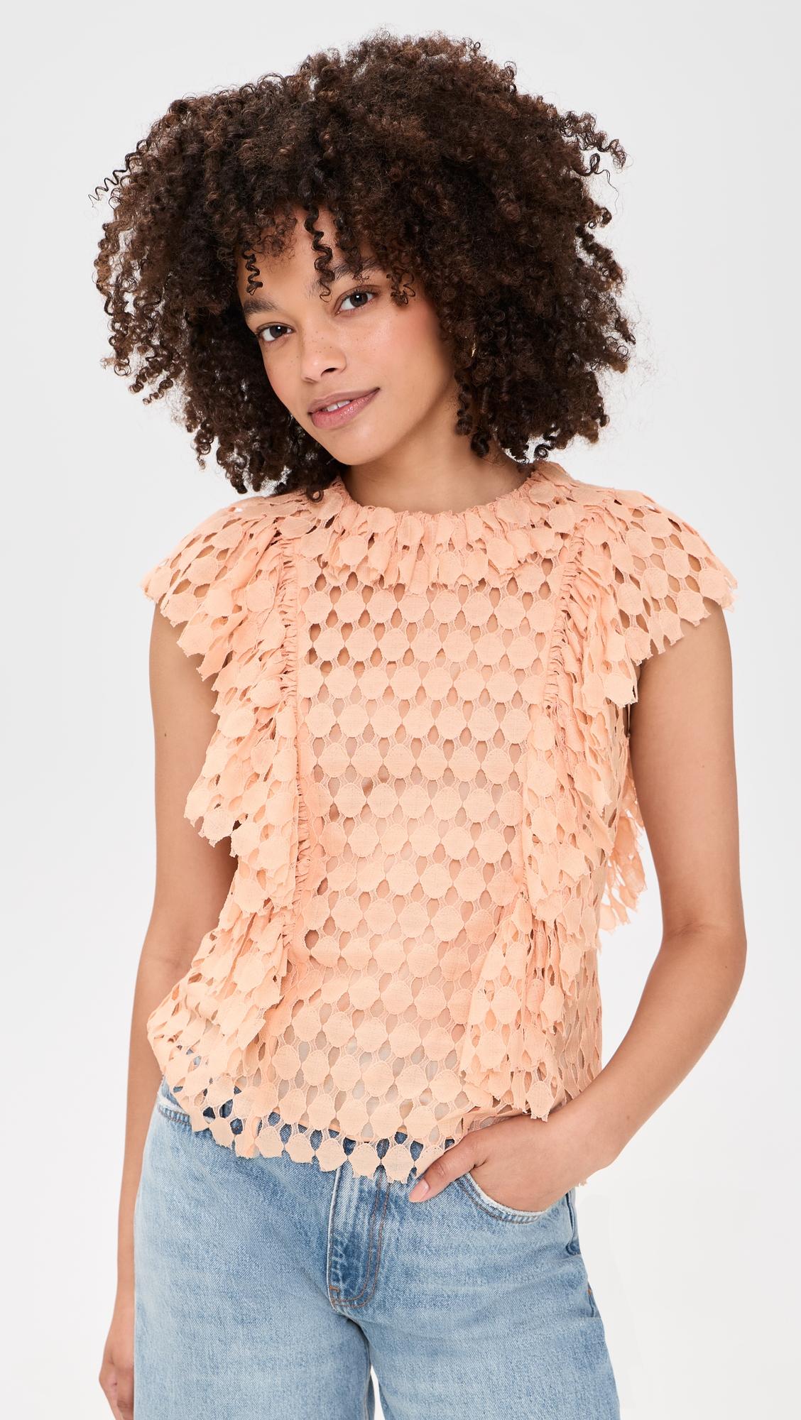 Daevy Silk-Lined Lace Top by ULLA JOHNSON