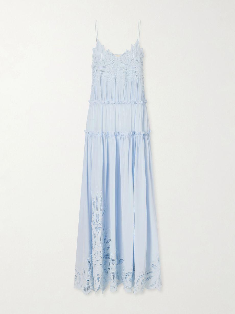 Filippa lace-trimmed silk gown by ULLA JOHNSON