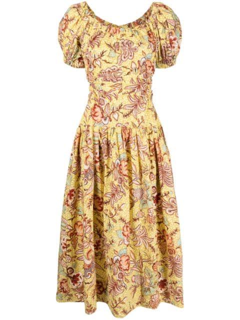 Golda floral-print midi dress by ULLA JOHNSON