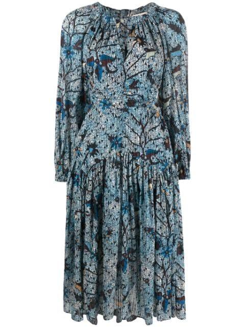 Helia batik cut-out midi dress by ULLA JOHNSON