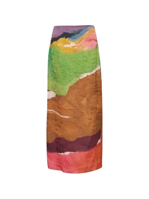 Inez crinkled-satin skirt by ULLA JOHNSON