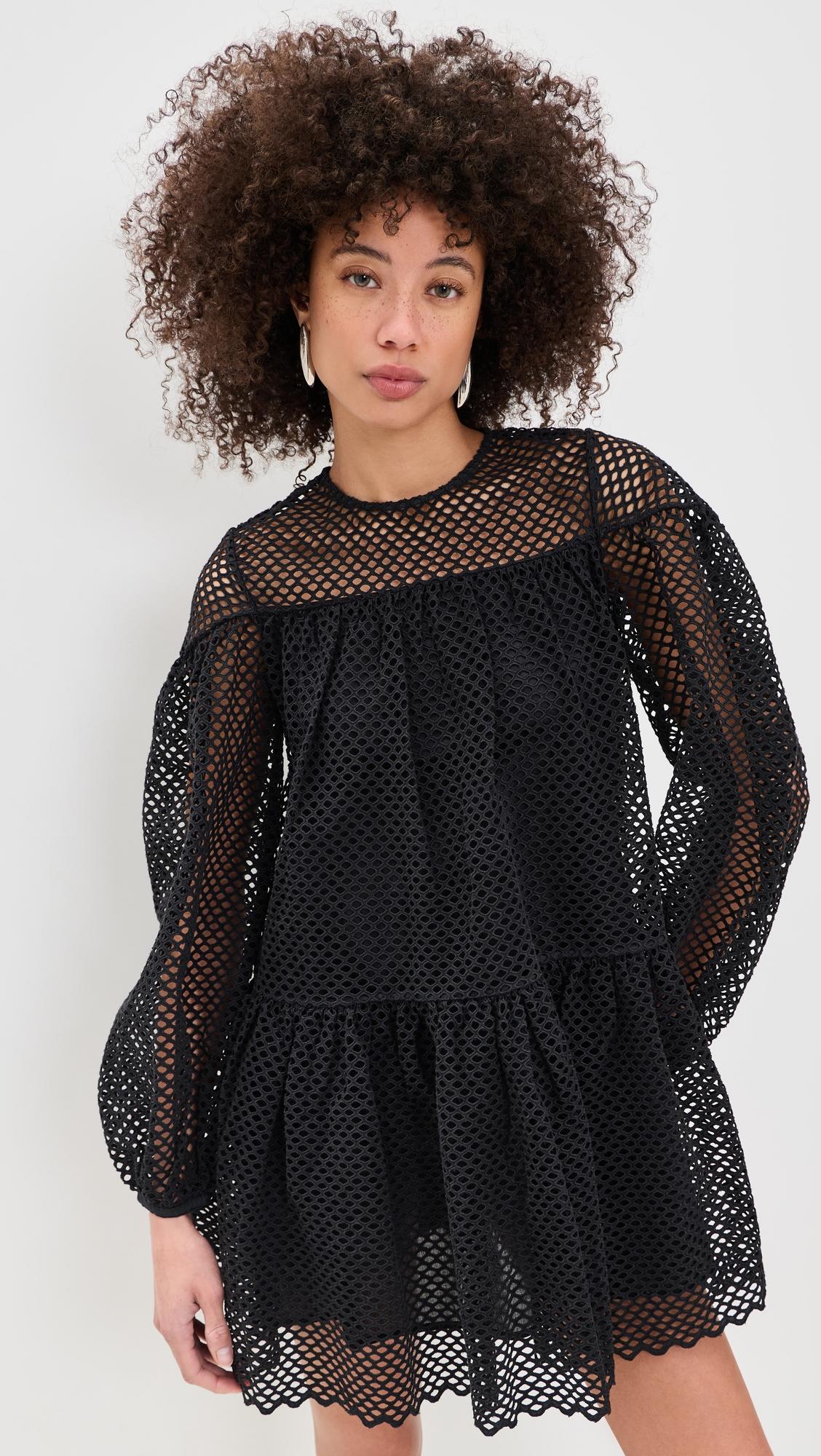 Jaclyn Eyelet Cotton Mini Dress by ULLA JOHNSON