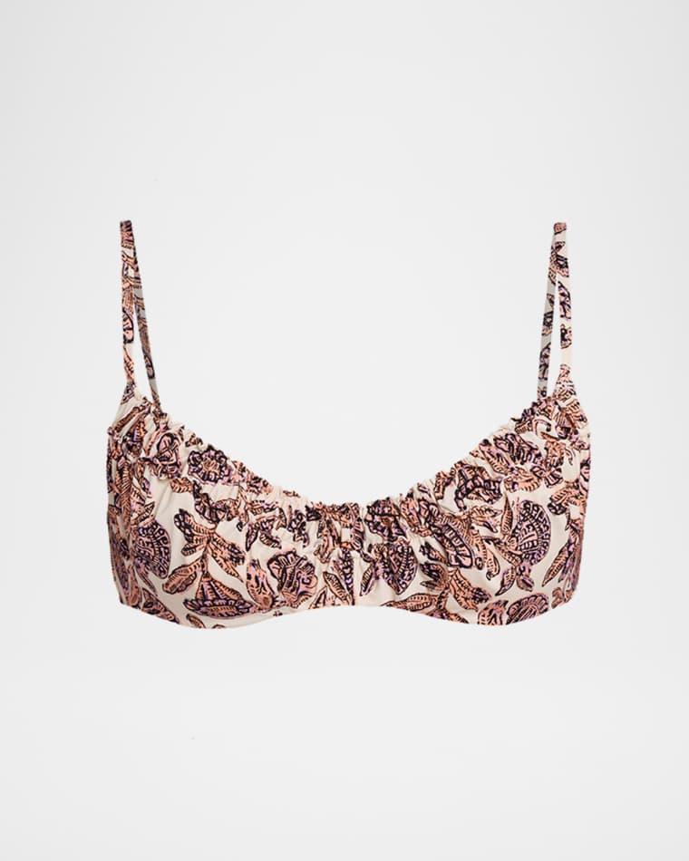 Jaya Ruched Bikini Top by ULLA JOHNSON