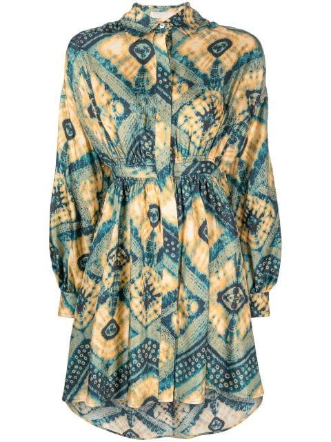 Jude diamond-print shirt dress by ULLA JOHNSON