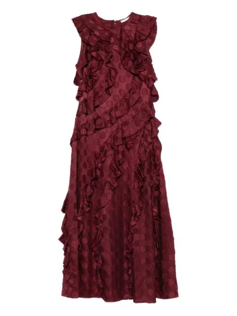 Kavita Cascading ruffled midi dress by ULLA JOHNSON