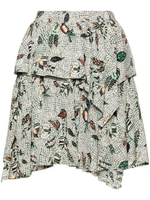 Keira mix-print silk miniskirt by ULLA JOHNSON