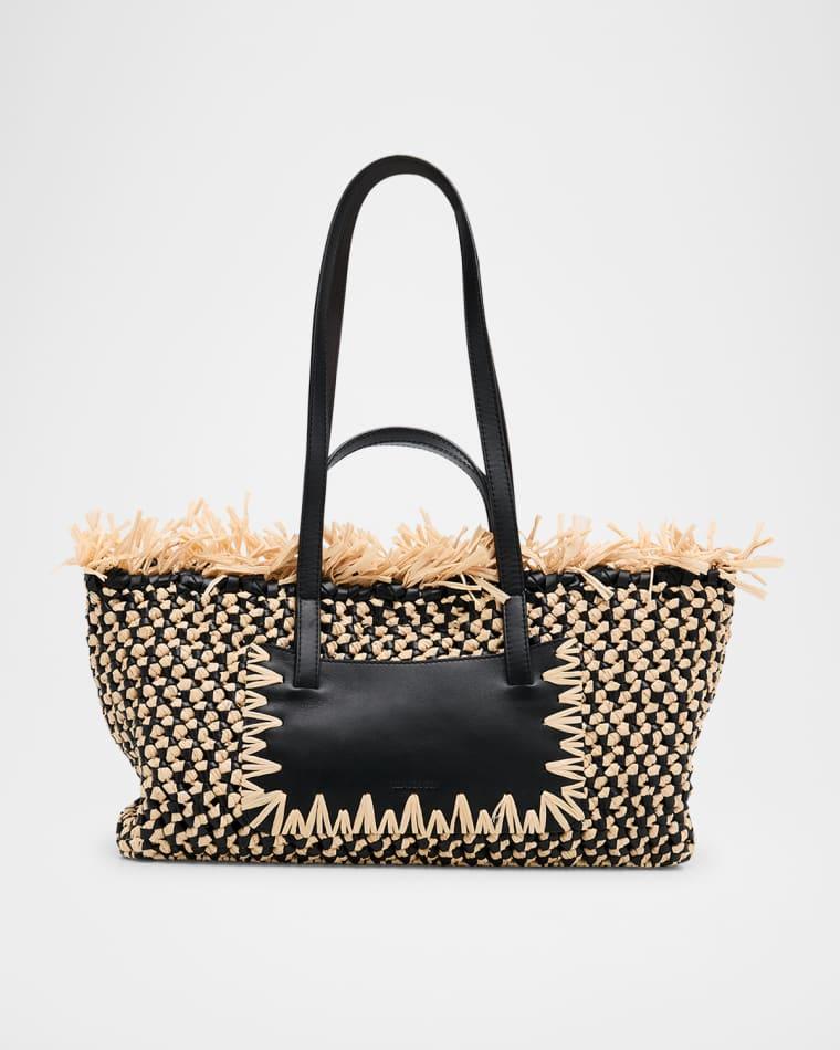 Lali Small Fringed Woven Raffia Tote Bag by ULLA JOHNSON