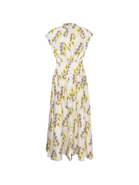 Lausanne button floral midi dress by ULLA JOHNSON