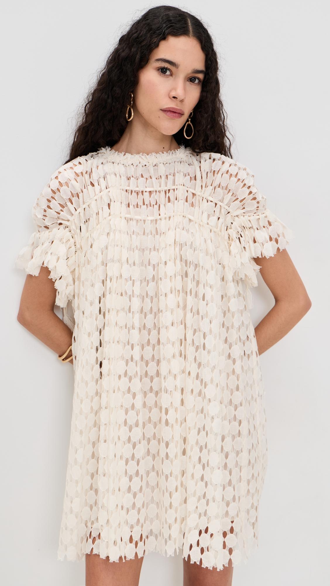 Layla Silk-Lined Lace Mini Dress by ULLA JOHNSON