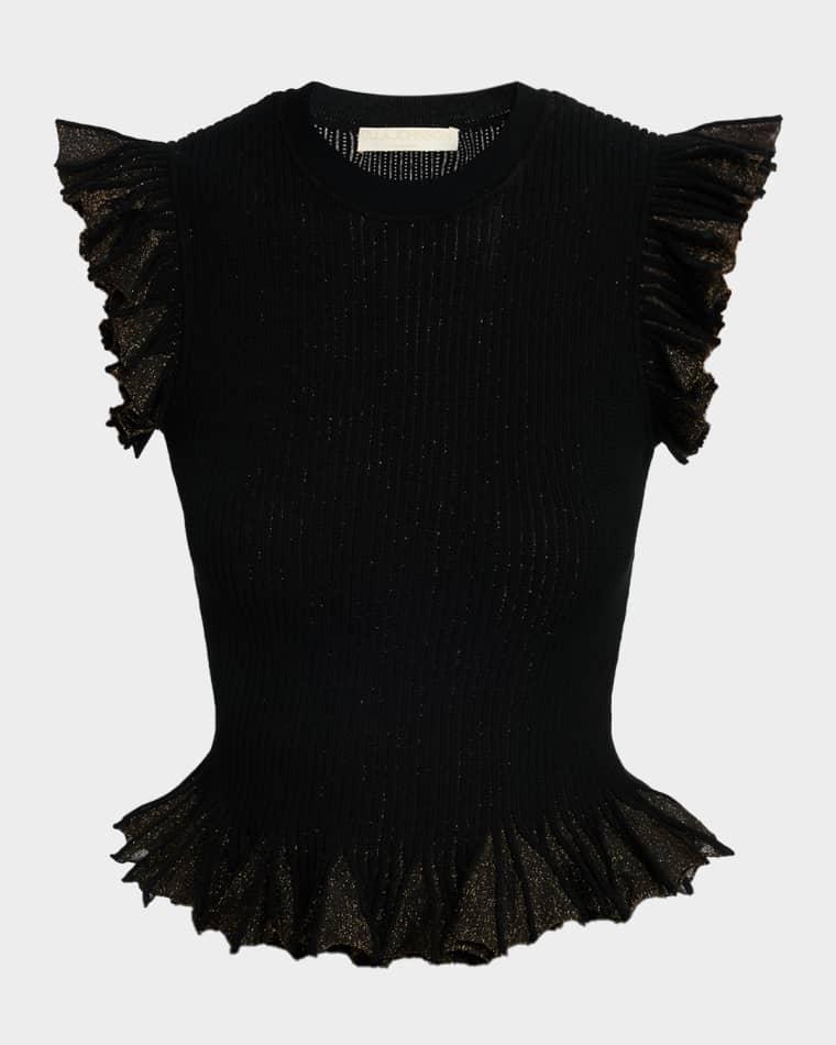 Leila Sparkly Sleeveless Top by ULLA JOHNSON