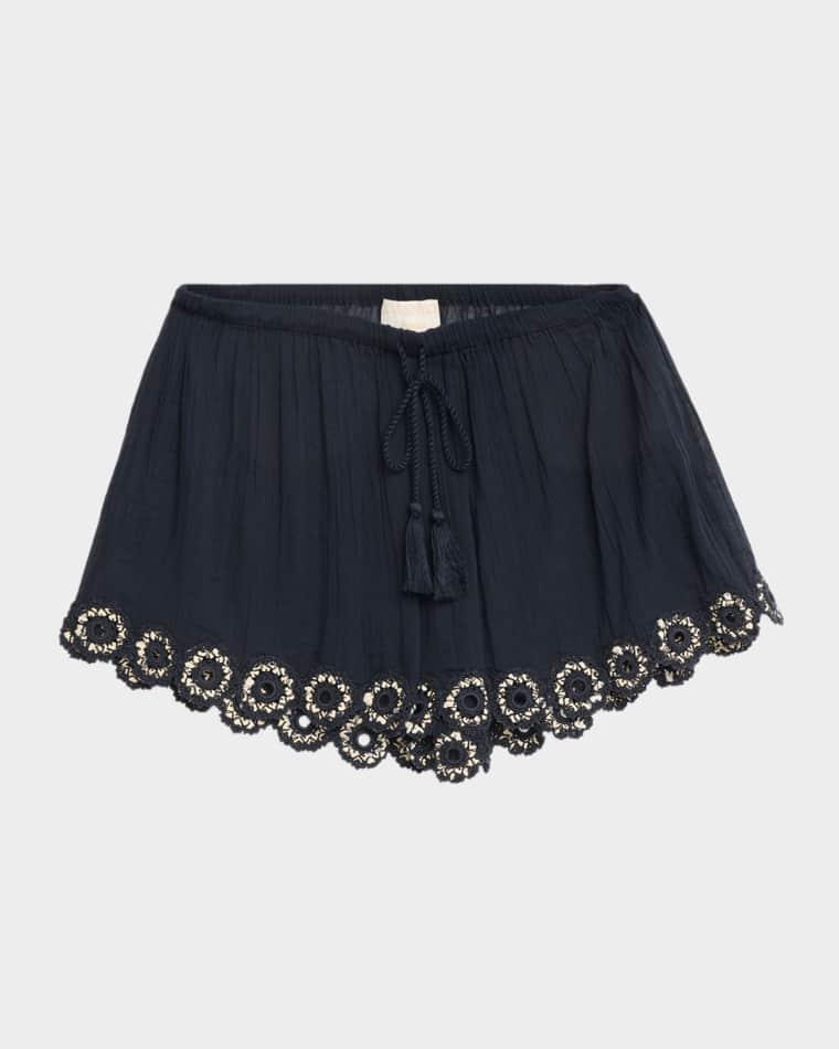 Liya Embroidered Gauze Coverup Shorts by ULLA JOHNSON