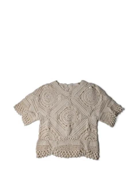 Maddalena short-sleeve crochet top by ULLA JOHNSON