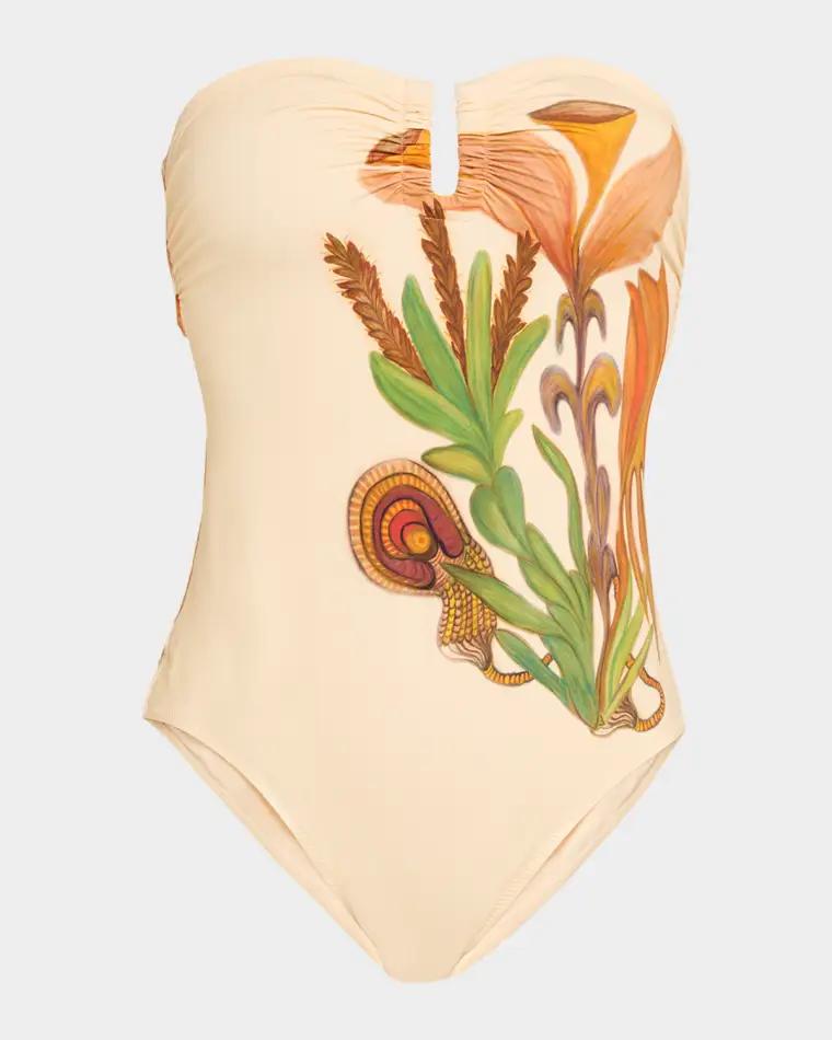 Monterey Strapless One-Piece Swimsuit by ULLA JOHNSON
