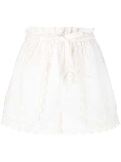 Nellie embroidered shorts by ULLA JOHNSON