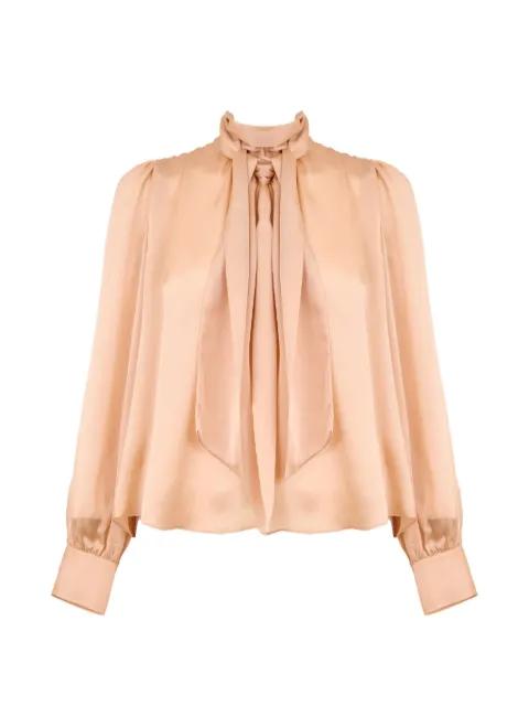 Ornament tie-neck blouse by ULLA JOHNSON
